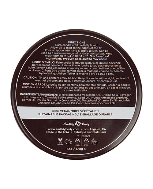 Earthly Body Suntouched Hemp Candle - 6 oz Round Tin High Tide