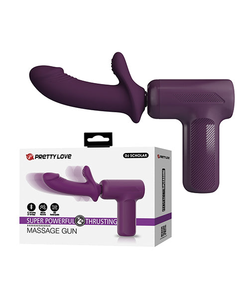 Pretty Love DJ Scholar Dual Thrusting Gun Massager - Purple