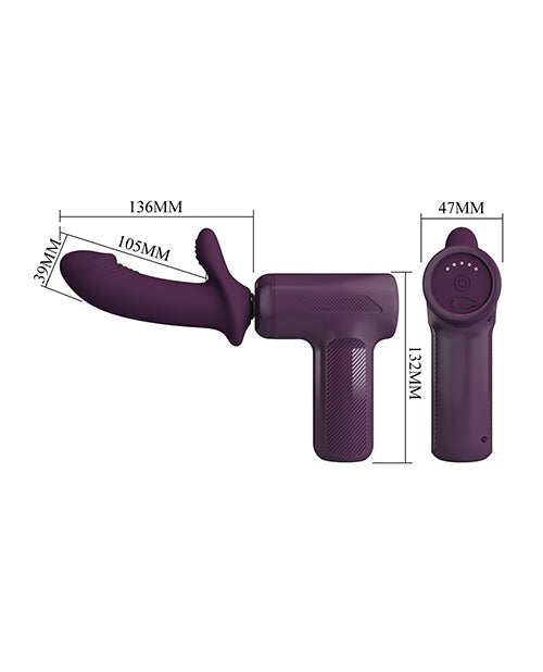 Pretty Love DJ Scholar Dual Thrusting Gun Massager - Purple