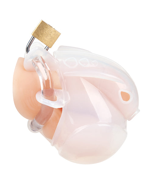 Full Restraint Silicone Cock & Balls Chastity Device - 100% Coverage White