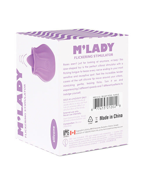 M'Lady Flickering Tongue & Vibrating Clitoral Stimulator - Purple