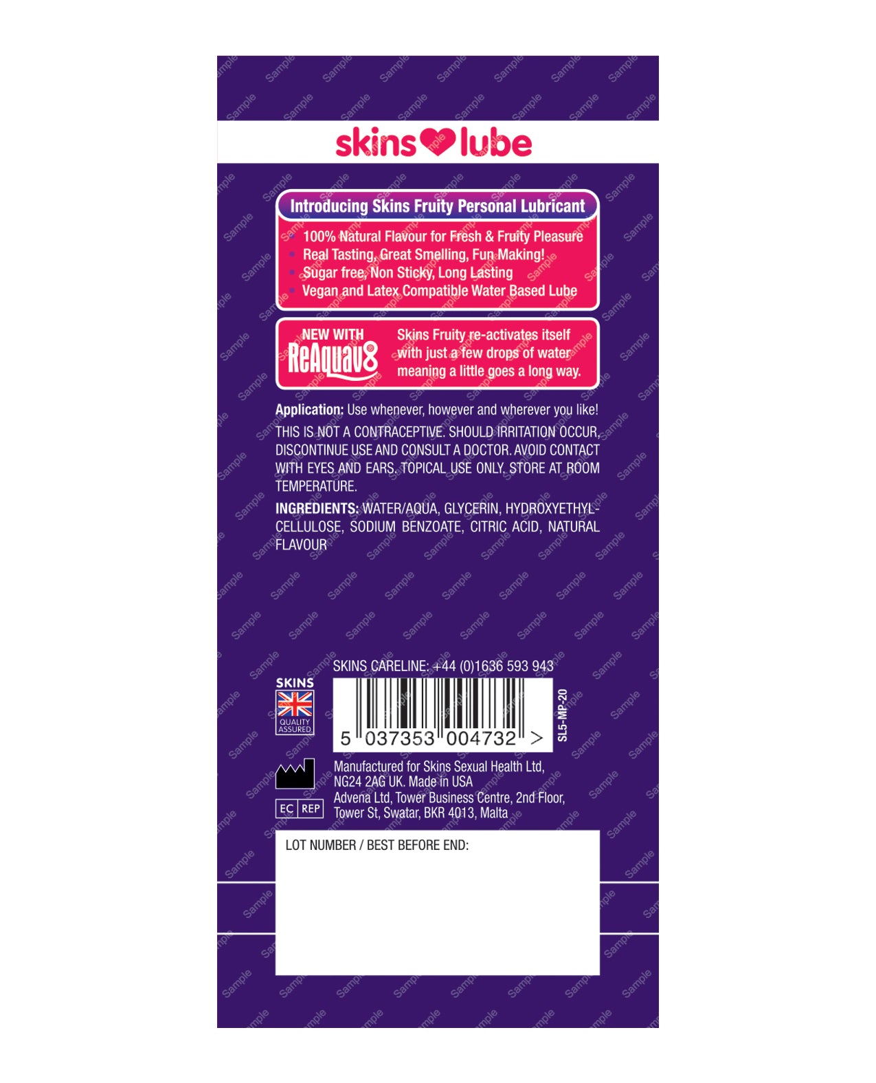 Skins Water Based Lubricant - 5 ml Foil Mango & Passionfruit