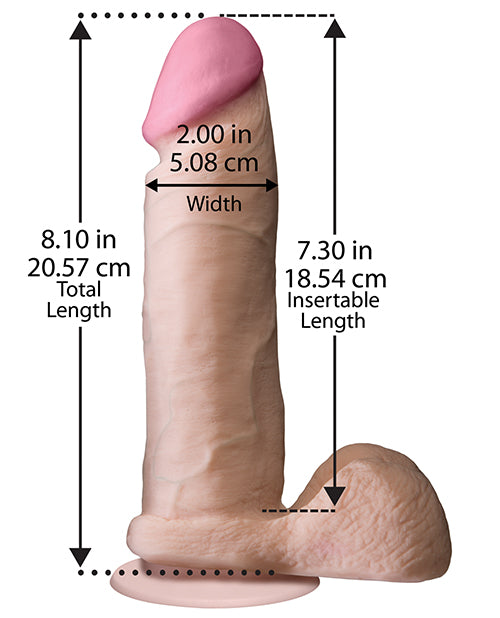 Realistic 8" ULTRASKYN Cock w/Balls - White