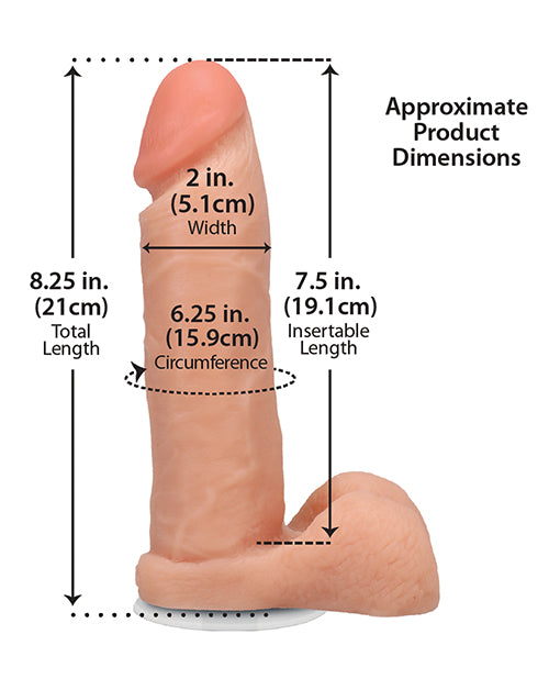 Realistic 8" ULTRASKYN Cock w/Balls - White
