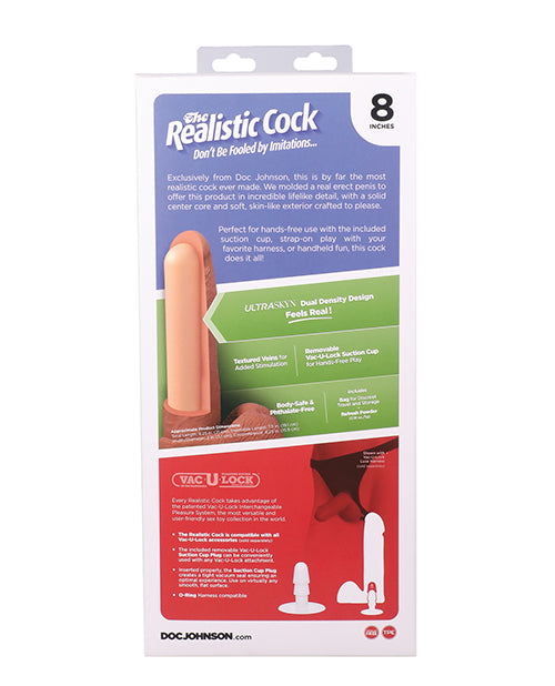 Realistic 8" ULTRASKYN Cock w/Balls - White