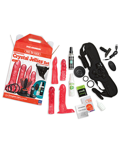 Vac-U-lock Vac-U-Lock Vibrating Crystal Jellies Set w/Wireless Remote - Pink - Image 10