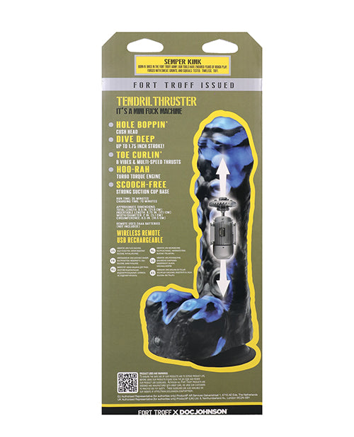 Fort Troff Tendril Thruster Mini Fuck Machine w/Remote - Blue