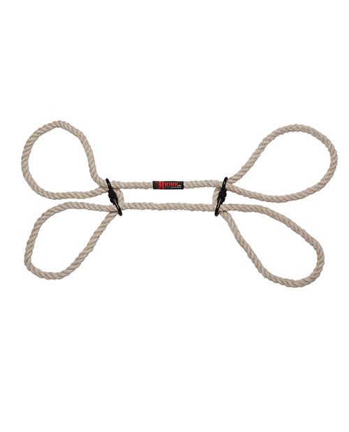 Merci Hogtie - Bind & Tie Wrist or Ankle Cuffs - 6 mm Hemp - Black