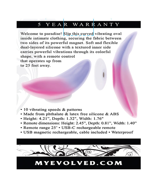 Evolved Paradise Panty Curved Panty Vibe w/Remote Control - Pink/Purple