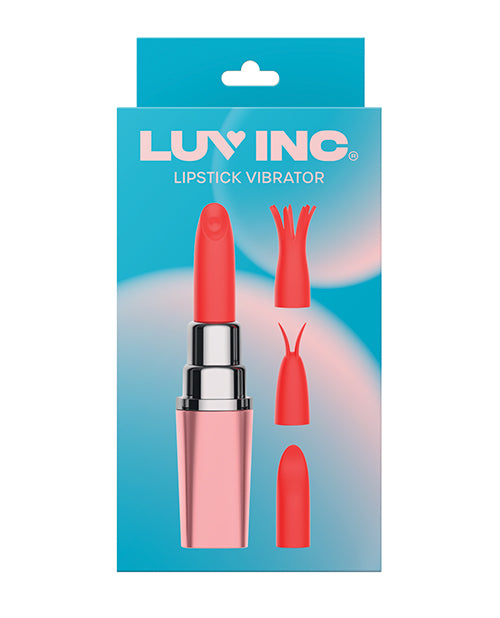Luv Inc. Lipstick Vibrator w/4 Heads - Light Pink