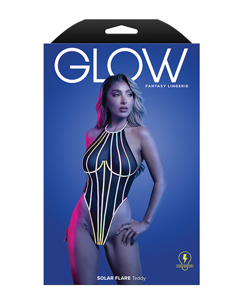 Solar Flare Flash Reflective Binding Halter Tie Teddy - Black L/XL
