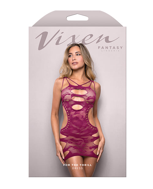 Vixen by Fantasy Lingerie Vixen For The Thrill Leopard Knit Cut Out Dress - Magenta O/S - Image 5