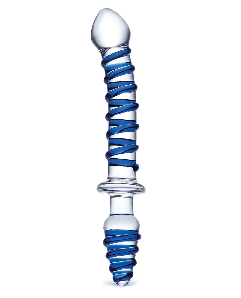 Glas Glas 10" Mr. Swirly Double Ended Glass Dildo & Butt P - Image 4