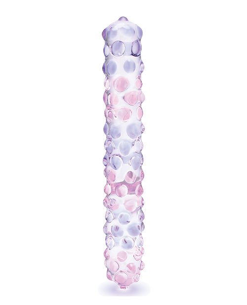 Glas Glas 9" Purple Rose Nubby Glass Dildo - Purple/Pink - Image 2