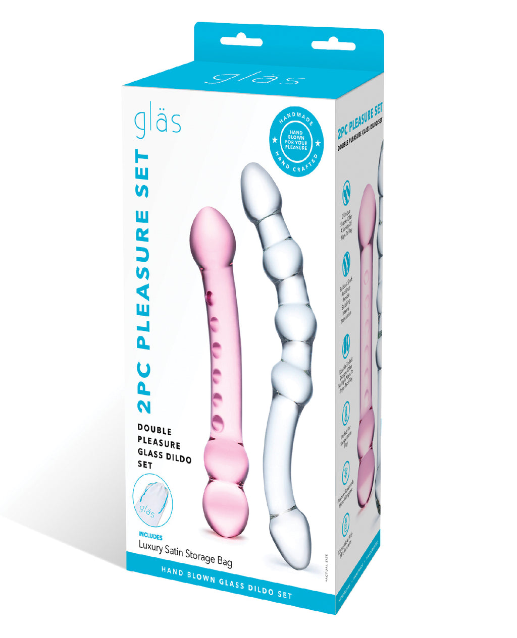 Glas Glas 2 pc Double Pleasure Glass Dildo Set - Image 3