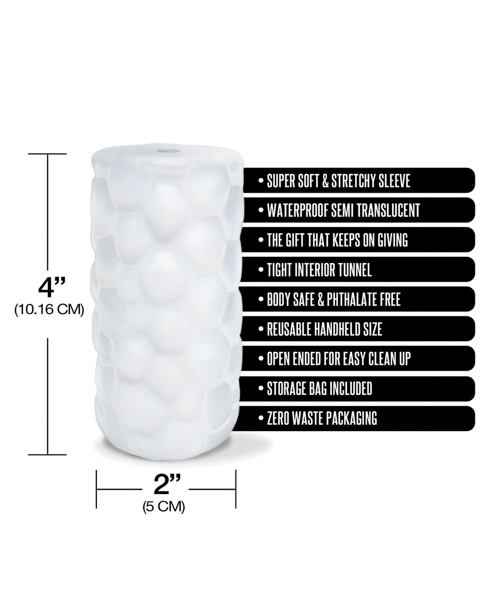 Pleasure Package Pleasure Package Use w/Caution Tight Textured Stroker - White - Image 12