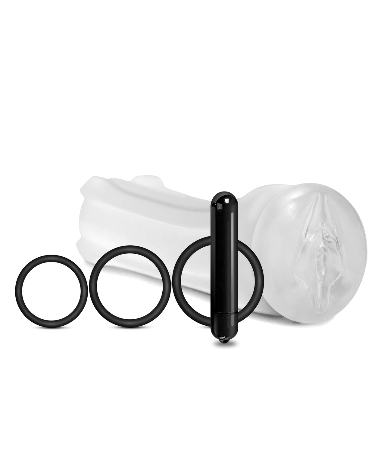 MSTR B8 Squeeze Box Vibrating Pussy Pack - Kit of 5 Clear