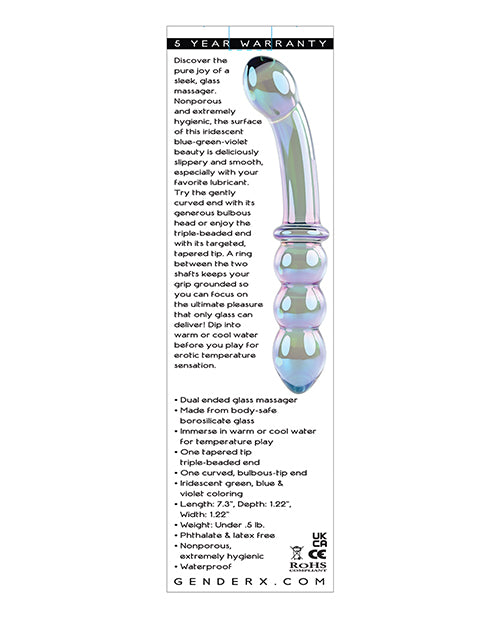 Gender X Gender X Lustrous Galaxy Wand Dual Ended Glass Massager - Green - Image 12