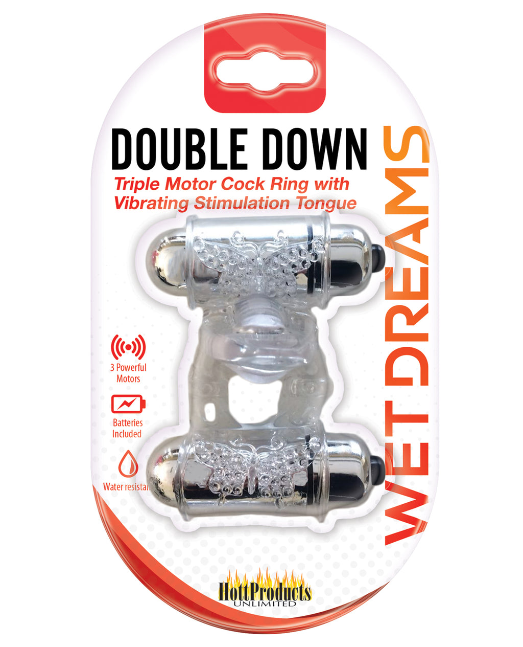 Wet Dreams Wet Dreams Double Down Vibrating Cockring w/Bullet - Image 3