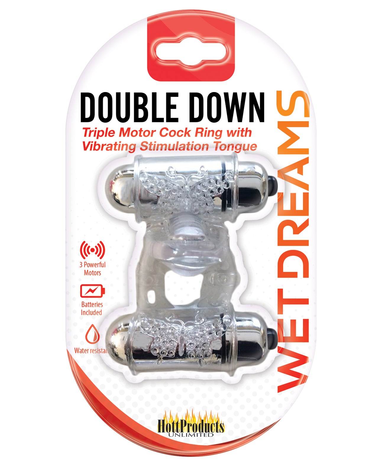 Wet Dreams Wet Dreams Double Down Vibrating Cockring w/Bullet - Image 3