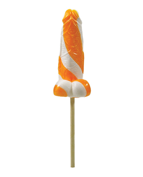 Cock Tailz Liquor Flavored Pecker Pops - Sex on the Beach Orange/White Stripe