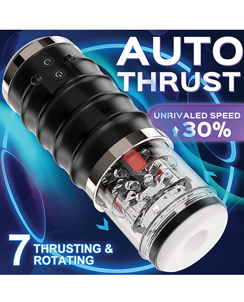 Honey Play Box Warrior Auto Thrusting Male Masturbator - Black