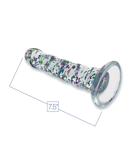 Glittergasm 7.5" Swirls Dildo - Blue/Purple/Violet