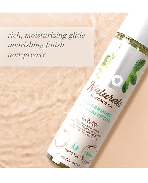 JO JO Naturals Massage Oil - Peppermint & Eucalyptus 4 oz Bottle - Image 3