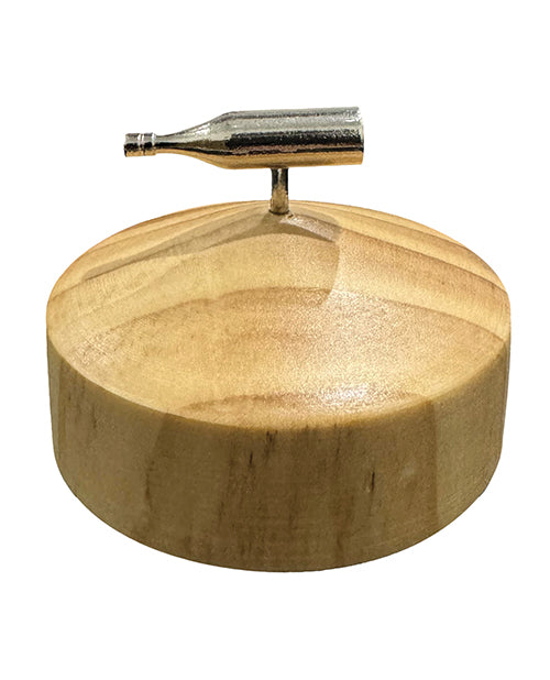 Spin The Bottle - Silver/Wood