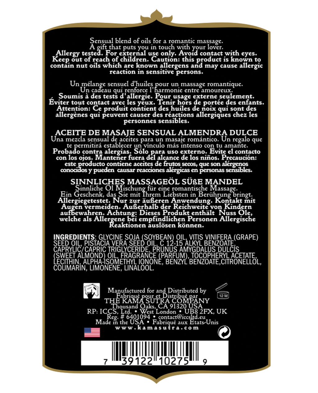 Kama Sutra Kama Sutra Aromatics Massage Oil - 2 oz Sweet Almond - Image 4