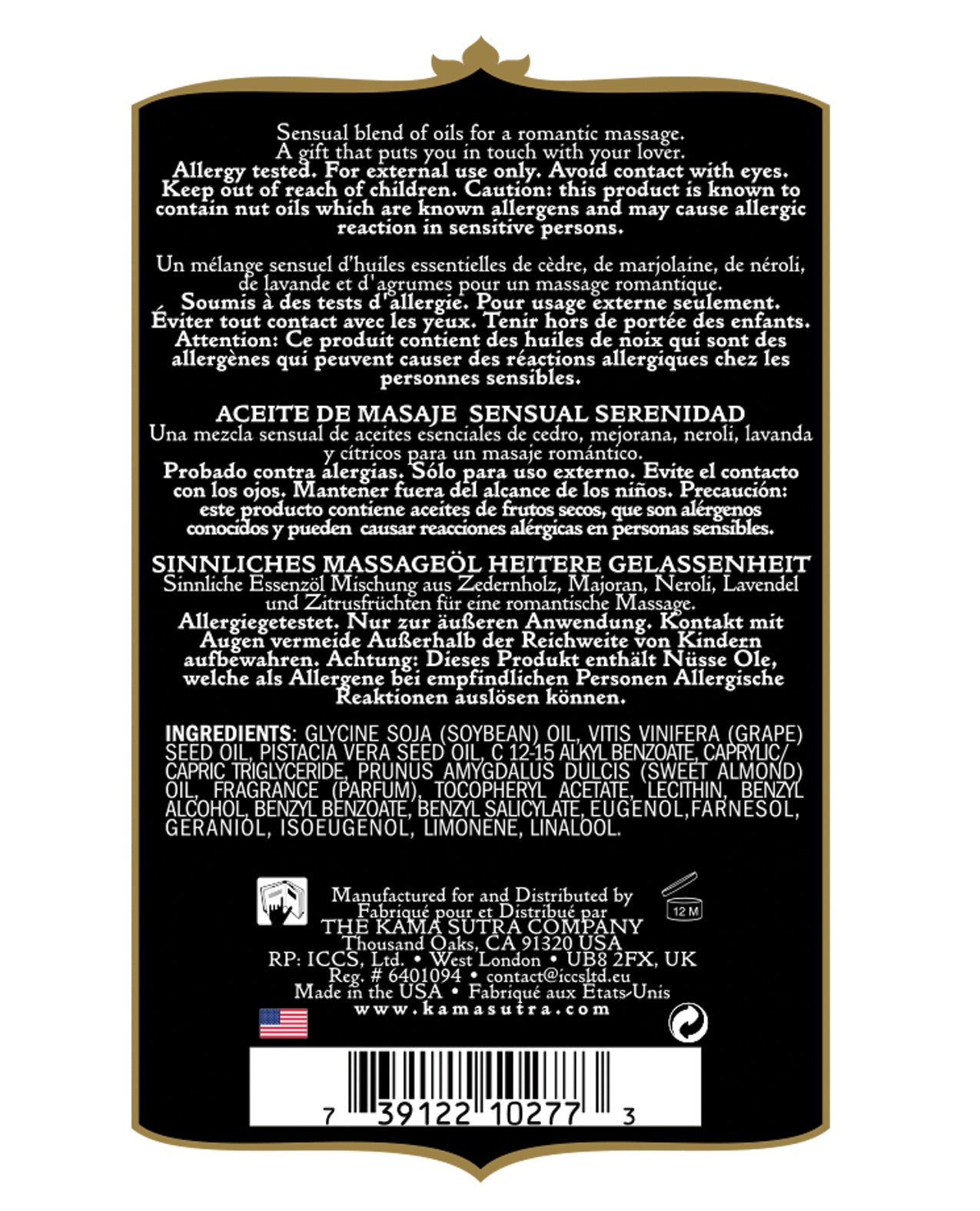 Kama Sutra Kama Sutra Aromatics Massage Oil - 2 oz Serenity - Image 2