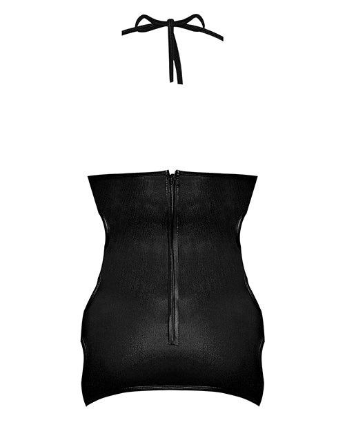Lust by Magic Silk Lust Selene Keyhole Front Dress w/Zipper Back & G-String Black S/M - Image 5