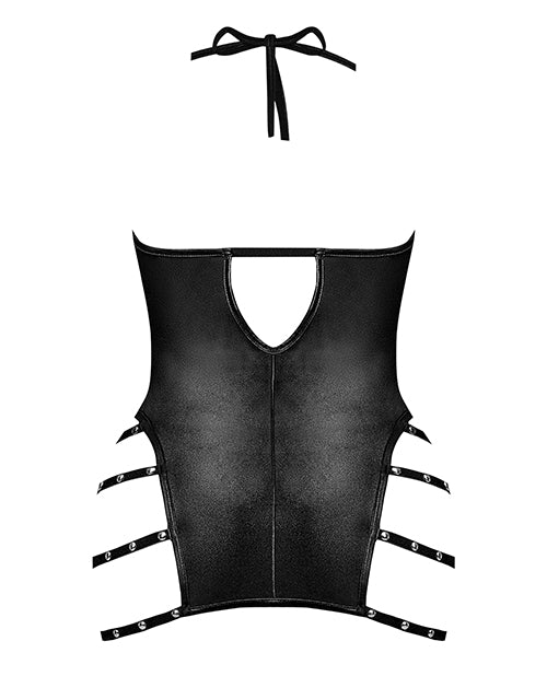Lust by Magic Silk Lust Portia Mini Dress w/Plush Elastic Strapping Black L/XL - Image 4