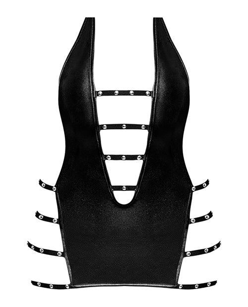 Lust by Magic Silk Lust Portia Mini Dress w/Plush Elastic Strapping Black S/M - Image 3
