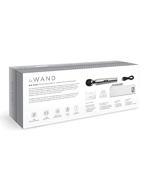 Le Wand Die Cast Rechargeable Massager - Silver