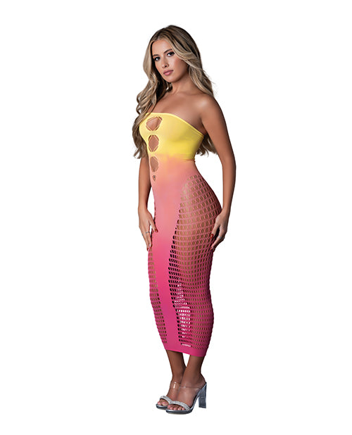 Exposed Seamless Sleeveless Gown - Sunset Ombre O/S