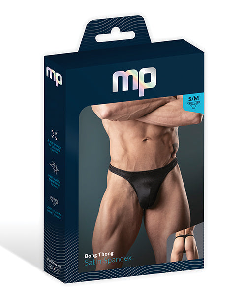 Satin Bong Thong Black L/XL
