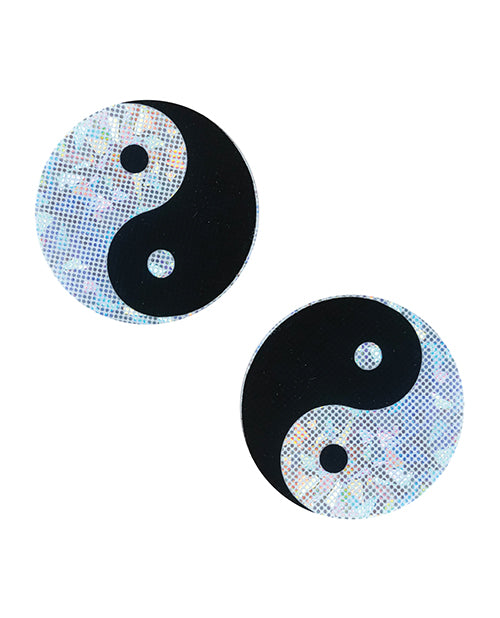 Neva Nude Neva Nude Ying Yang Holographic Fun Pasties - Black/Silver O/S