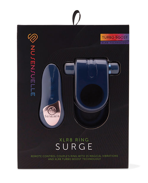 Nu Sensuelle Silicone Remote Control XLR8 Turbo Boost Bullet Ring - Navy