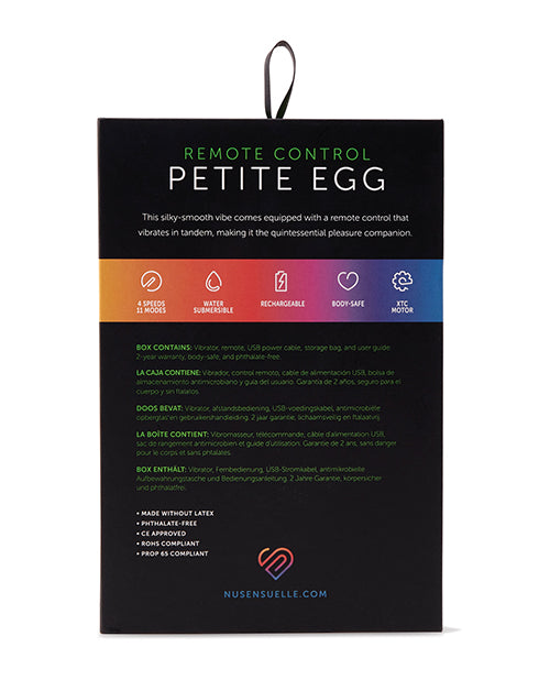 Nu Sensuelle Remote Control Petite Egg 15 Function - Blue