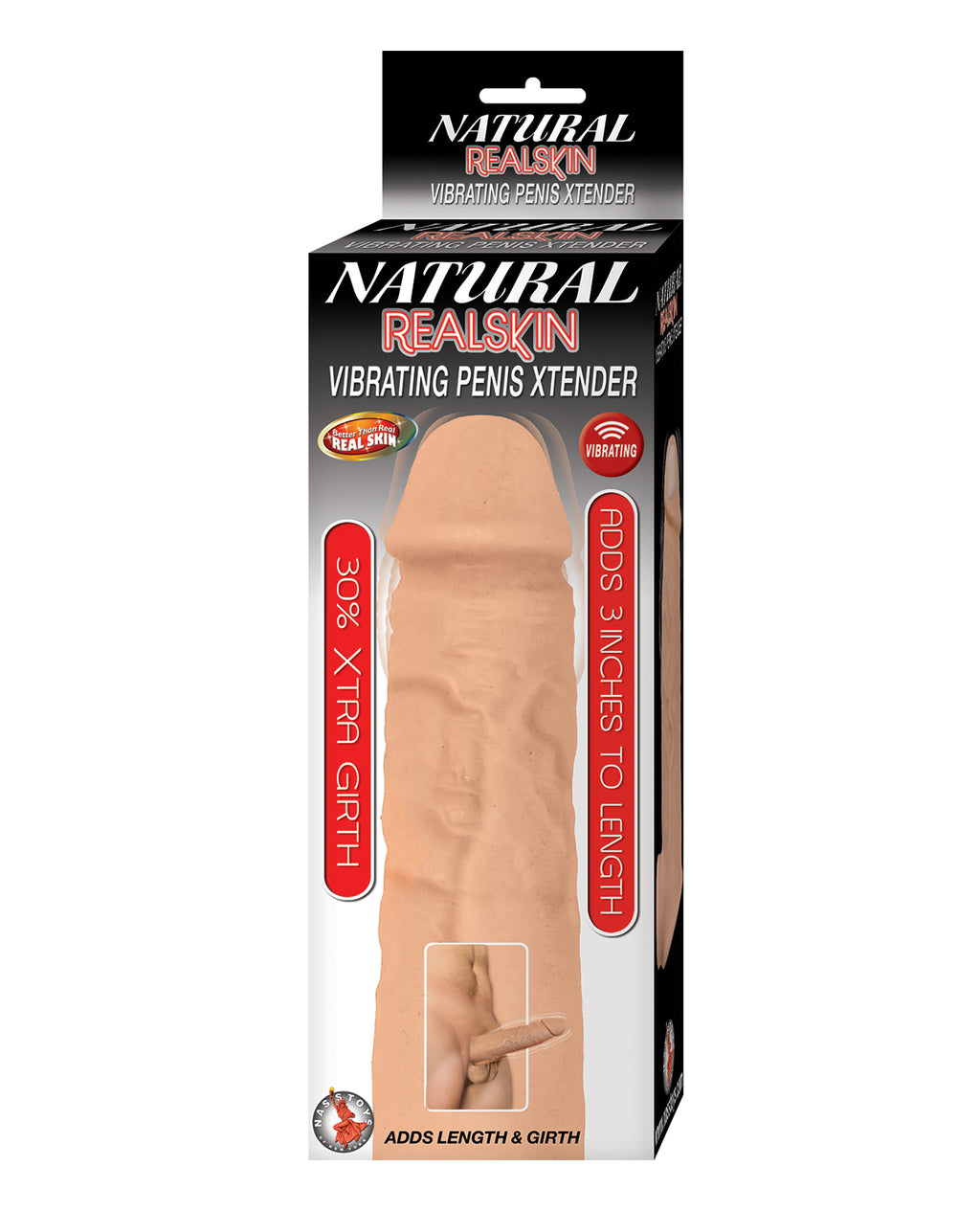 Natural Realskin Natural Realskin Vibrating Penis Xtender - White - Image 3