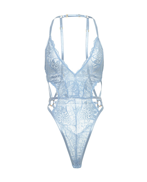Lina Lace Halter Teddy - Brunnera Blue L/XL