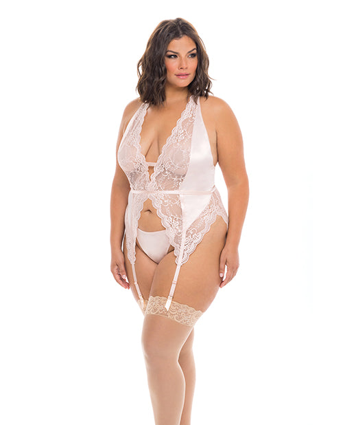 RSVP by Oh la la Cheri Noah Soft Cup Merrywidow w/Garter Straps & G-String Peach Whip 1X/2X - Image 2