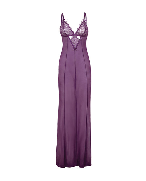 Oh La La Cheri Katana Mesh & Eyelash Lace Gown - Purple 1X/2X - Image 3