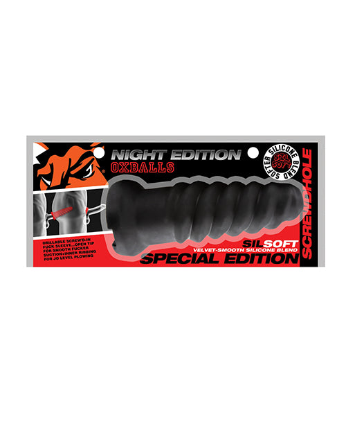 Oxballs Screwdhole Screw'd-in Open Tip Masturbator - Black