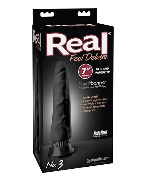 Real Feel Deluxe No. 3 7" Vibe Waterproof - Black