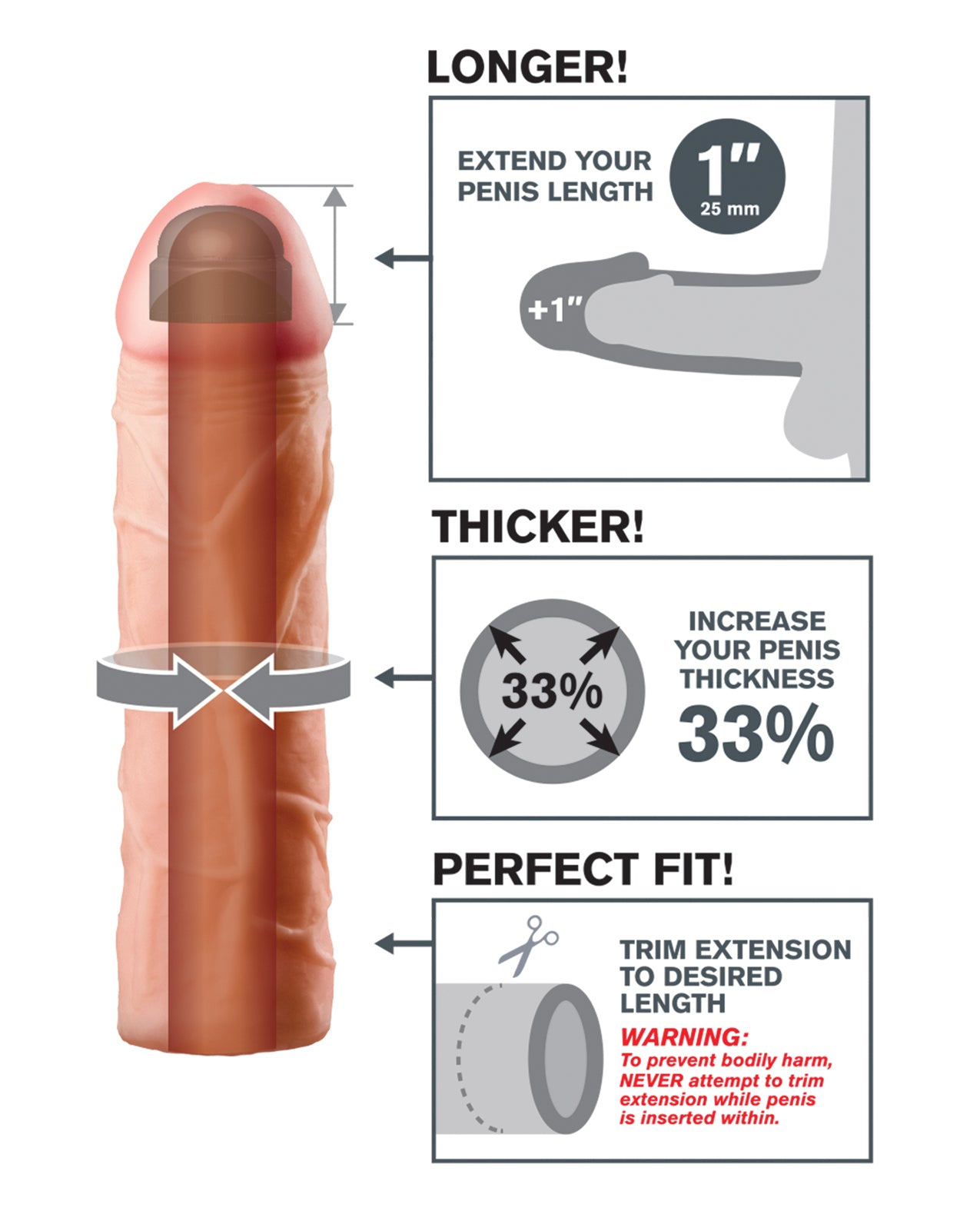 Fantasy X-tensions Perfect 1" Extension - Flesh