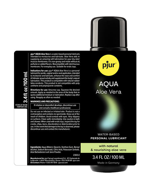Pjur Aqua Aloe Vera Water Based Personal Lubricant - 100 ml Bottle