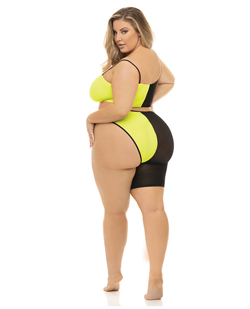 Pink Lipstick Pink Lipstick Block You Out Bandeau & Bottom Black/Yellow QN