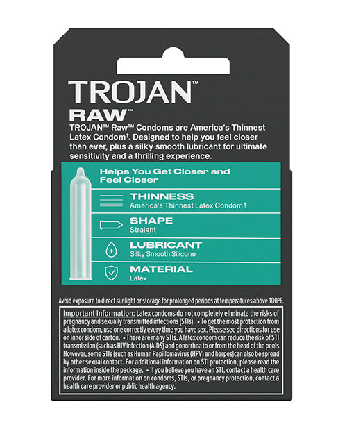 Trojan BareSkin Raw Condoms - Pack of 3
